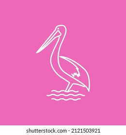 kontinuierliche pelicische Vogellogo-Logo-Design, Vektorsymbol-Icon-Illustration kreative Idee