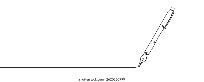 Continuous line, pen writing Simple lines, transparent background.