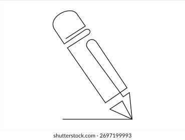 Continuous Line Pencil Drawing. continuous line drawing. Editable stroke.	