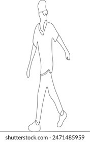 a continuous line of people exercising