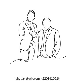 continuous line of people shaking hands in agreement in business. line drawing of handshake full of familiarity