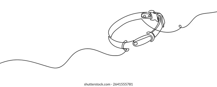 Continuous line pet collar Hand drawn vector art lines on transparent background.