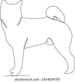 continuous line of pet dog animals