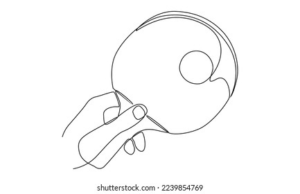 Continuous line of ping pong rackets and ball