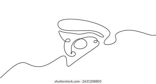 Continuous line pizza vector slice icon cheese food hand drawn background sketch. Illustration pizza vector set isolated pizzeria outline symbol doodle italy menu eat piece art design logo italian