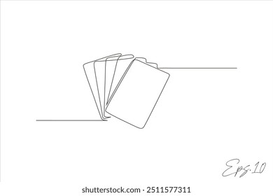 continuous line of playing cards