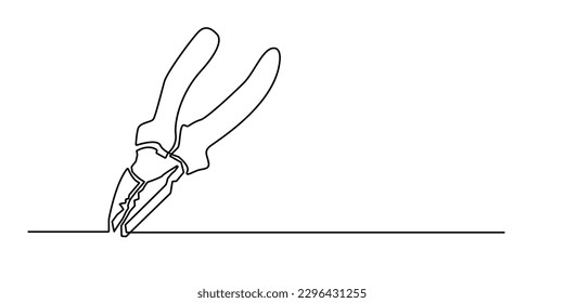 continuous line of
 pliers.single line universal pliers .single garage mechanic tools vector,carpentry tools,repair tools.simple line pliers