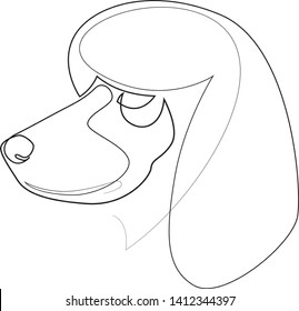 Continuous line Poodle. Single line minimal style dog vector illustration. Portrait - Shutterstock ID 1412344397