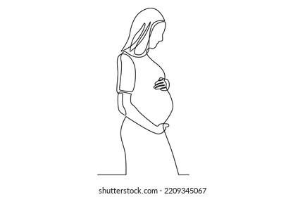 Continuous Line of Pregnant Woman