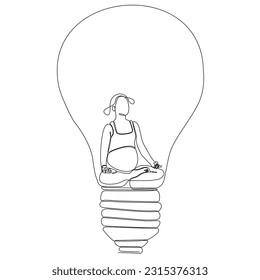 
continuous line of pregnant women inside lights
