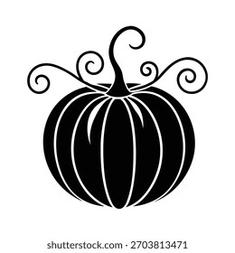 Calabaza de línea continua con vid rizada