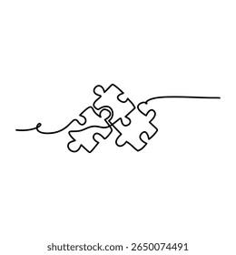 Continuous Line Puzzle Vector Illustration