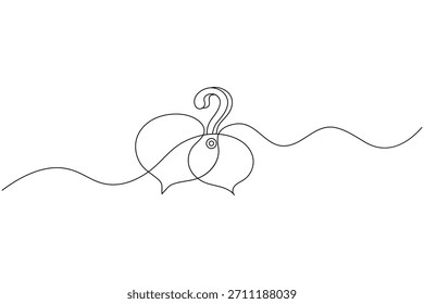Kontinuierliche Linie Fragezeichen abstrakte Sprache Symbol minimalistische Vektorgrafik
