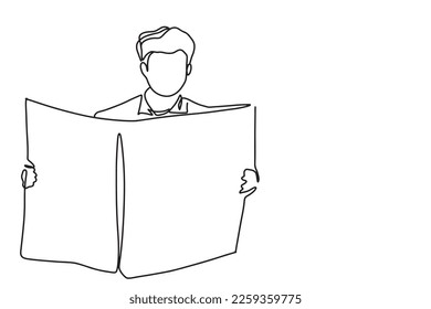 Continuous line reading a book Concept, study, relax, style, design, hand drawn, vector illustration