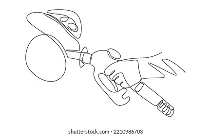 continuous line of refueling car at gas station