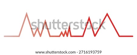 Continuous line representing a heartbeat outline vector art illustration, Heart beat one line. Heartbeat EKG Line Graphic Medical Illustration. heart rate pulse graph. 