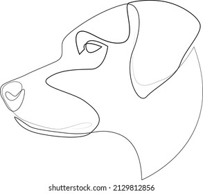 Continuous line Rhodesian Ridgeback. Single line minimal style African Lion Dog vector illustration. Portrait