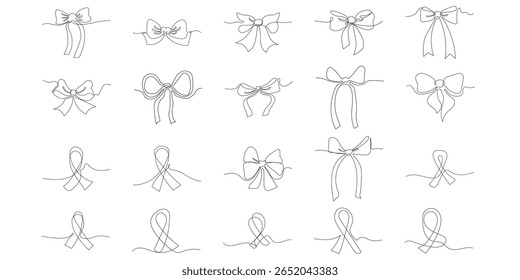 Continuous Line Ribbon Abstract Collection
