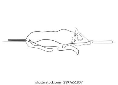 continuous line of roast pork.one line drawing of suckling pig.feast, regional tradition.isolated white background