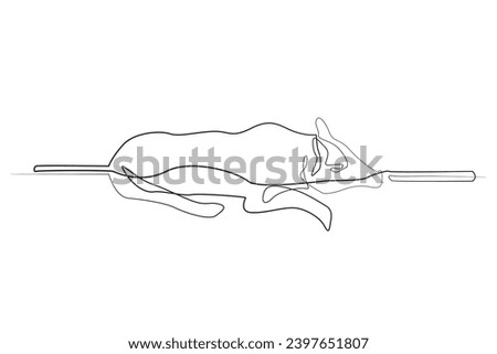 continuous line of roast pork.one line drawing of suckling pig.feast, regional tradition.isolated white background