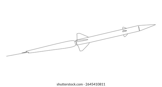 continuous line rocket illustration vector design