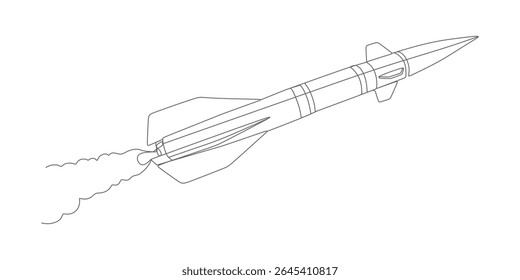 continuous line rocket illustration vector design