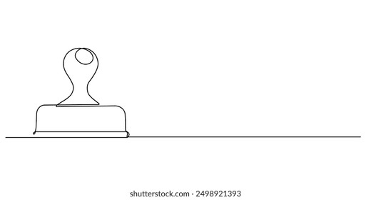 continuous line rubber stamp.one line drawn stamp icon.approval stamp,ink stamp,validation mark.single line vector illustration