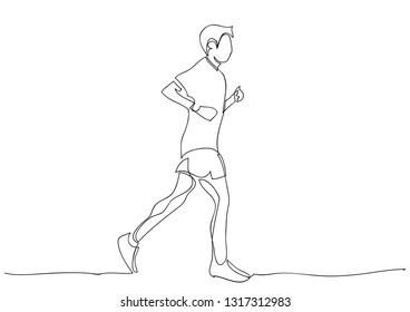 The continuous line of running men running