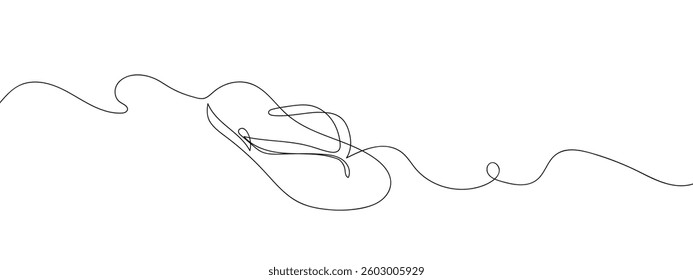 continuous line sandals vector illustration with transparent background.