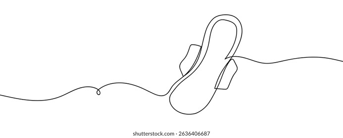 continuous line sanitary napkin line art vector.