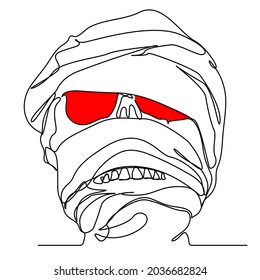 continuous line Scary mummy on Halloween
