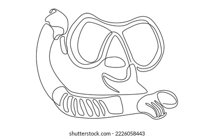 Continuous line of scuba diving mask with snorkel