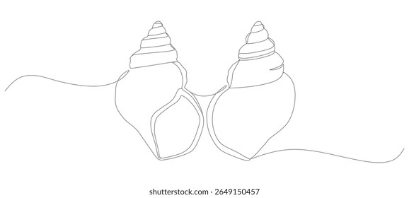 continuous line sea snail vector design