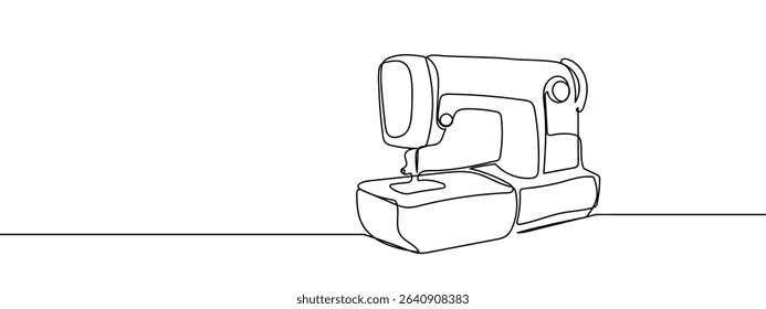 continuous line sewing machine Vector lines, cut background.
