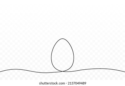 Continuous Line In The Shape Of An Egg. Easter Egg Png, Easter. Black Line Png.