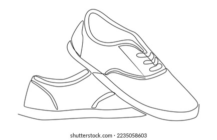 continuous line of a shoes vector illustration