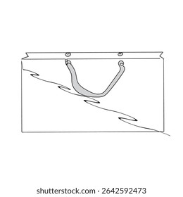 continuous line Shopping bag icon vector. shopping sign and symbol