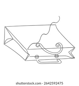 continuous line Shopping bag icon vector. shopping sign and symbol