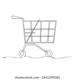  continuous line Shopping cart icon for apps and websites
