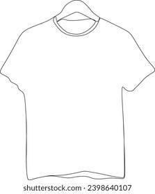 continuous line short sleeve shirt illustration