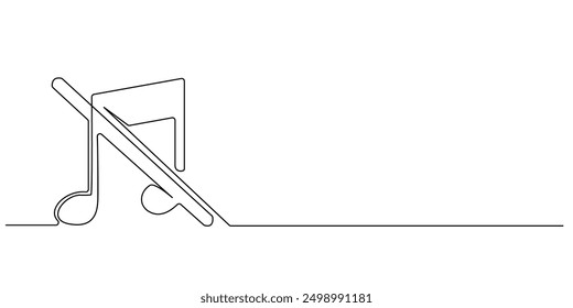 continuous line silence sign.silence mode icon drawn in one line.single line vector illustration.isolated white background