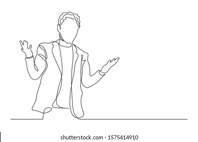 Continuous line Simple line businessman hand drawn style vector illustration