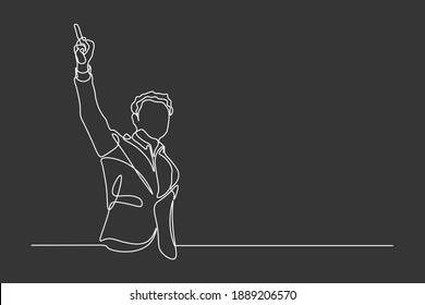 Continuous line Simple line businessman hand drawn style vector illustration