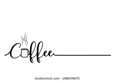 Continuous line of simple coffee text