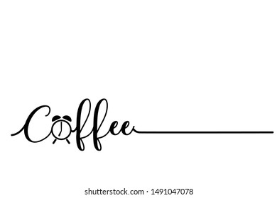Continuous line of simple coffee text