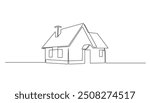continuous line simple house.one line drawing of housing,real estate,property.single line vector illustration.isolated white background