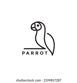 continuous line simple parrot logo