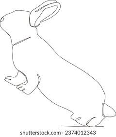 continuous line simple rabbit minimalist tire