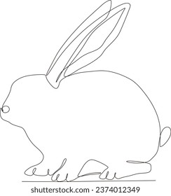 continuous line simple rabbit minimalist tire