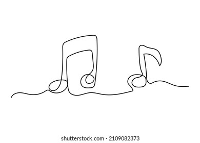continuous line single hand drawn music vector illustration